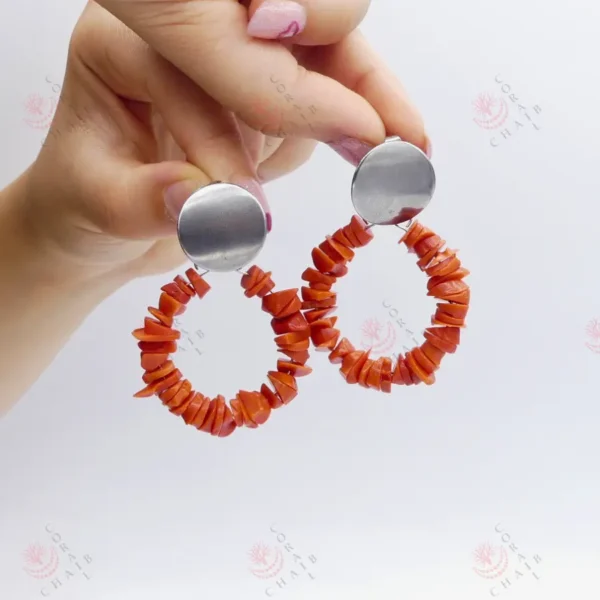 ⁦Boucle d'oreille Corail 5-502⁩ - الصورة ⁦2⁩