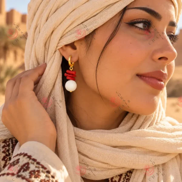 أقراط مرجان وسيراميك 5-524 – صورة 2